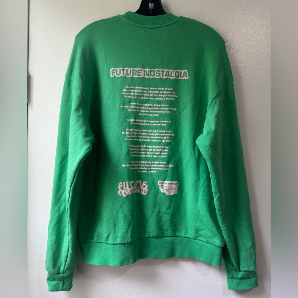 DUA LIPA PANGAIA X FUTURE NOSTALGIA Vibrant Green Crew Neck Sweater - Picture 4 of 10